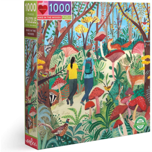 eeBoo: Piece and Love Hike in The Woods 1000 Piece Square Adult Jigsaw Puzzle, Puzzle for Adults and Families, Glossy, Sturdy Pieces and Minimal Puzzle Dust