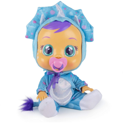 Cry Babies Magic Tears CRY Babies Fantasy Tina The Blue Dinosaur Interactive Baby Doll Crying Real Tears with Dummy