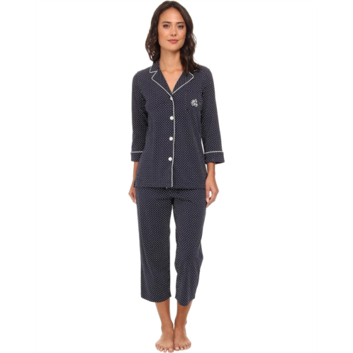 POLO RALPH LAUREN Womens Lauren Ralph Lauren Essentials Bingham Knits Capri PJ Set