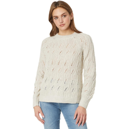 Womens Lucky Brand Cable Stitch Shine Pullover