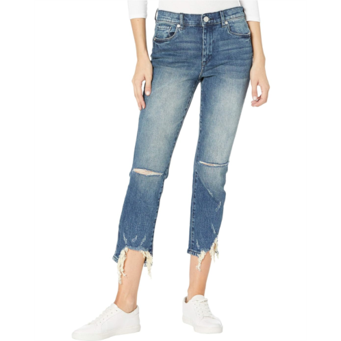 Blank NYC Madison High-Rise Crop Medium Wash Skinny Jeans w/ Raw Hem Detail in My Type