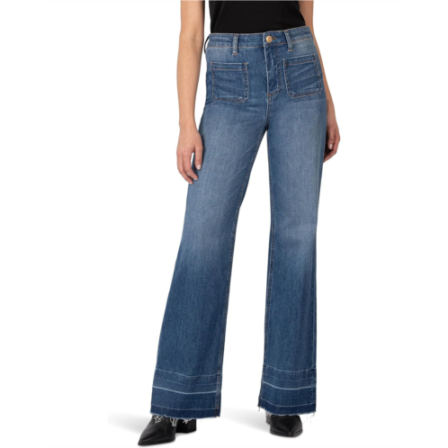 Womens KUT from the Kloth Goldie High-Rise-Super Flare Patch Pockets-Released H in Decoration