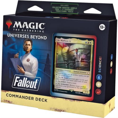 Magic The Gathering Magic: The Gathering Fallout Commander Deck - Science! (100-Card Deck, 2-Card Collector Booster Sample Pack + Accessories)