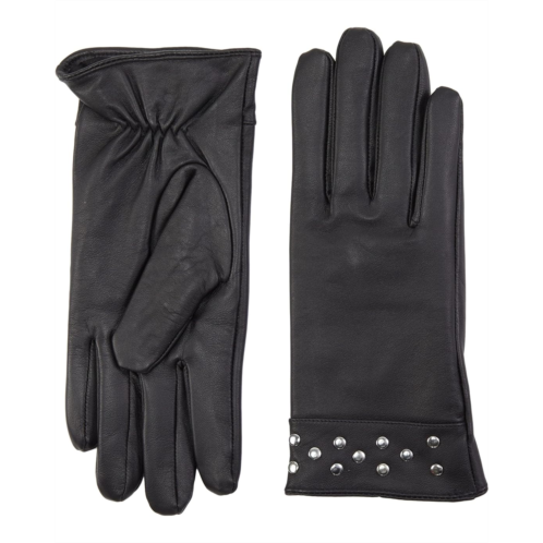 Badgley Mischka Leather Gloves w/ Stud Detail