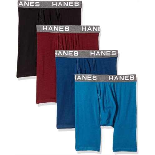 Mens Hanes Comfort Flex Fit Ultra Soft Cotton Modal Blend Boxer Brief 4-Pack