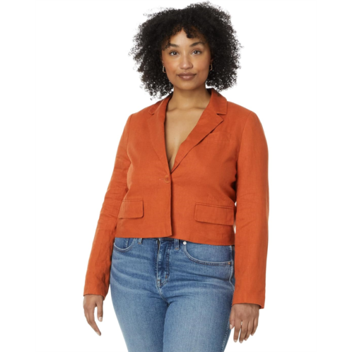 Womens Madewell Cropped Blazer in 100% Linen