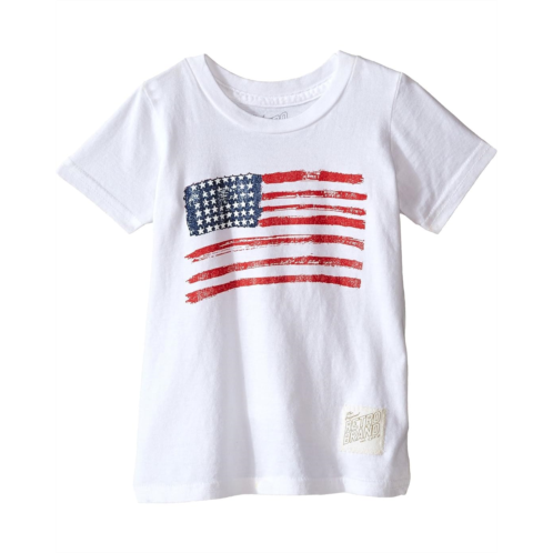 The Original Retro Brand Kids Vintage Cotton Short Sleeve American Flag Tee (Toddler)