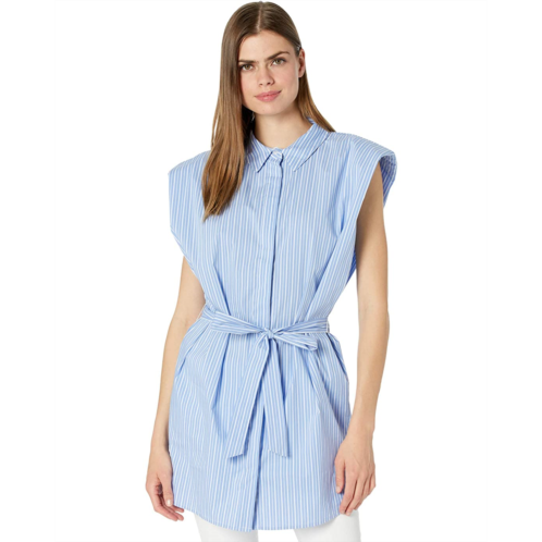 Bardot Stripe Shoulder Pad Shirtdress