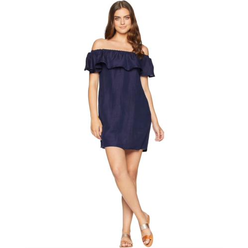 Womens Tommy Bahama Linen Dye Off-the-Shoulder Dress Cover-Up