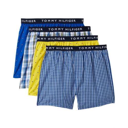 Mens Tommy Hilfiger Woven Cotton Boxer 4-Pack