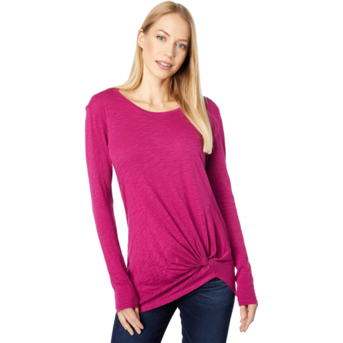 Bobi Los Angeles Slubbed Jersey Long Sleeve Knot Tee