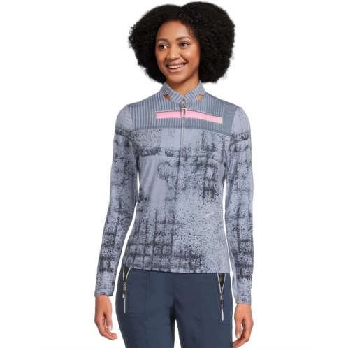 Womens Jamie Sadock Sunsense Urban Decay Print Long Sleeve 1/4 Zip Sun Protection Top