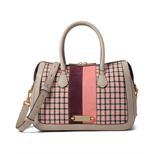 Kate Spade New York Gramercy Racing Stripe Plaid Twill Fabric Medium Satchel