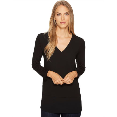 Womens MICHAEL Michael Kors V-Neck Mixed Media