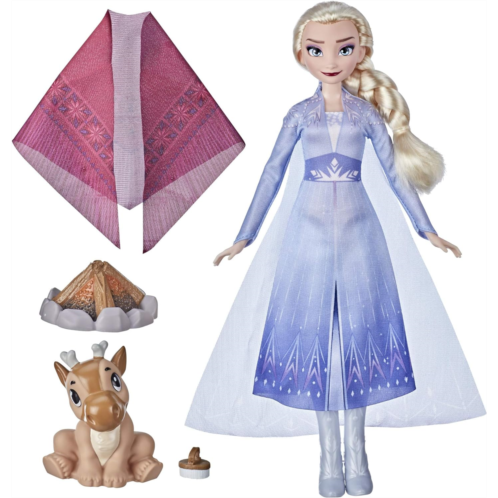 Disney Frozen 2 Elsas Campfire Friend, Elsa Doll with Dress and Long Blonde Hair, Baby Reindeer, Fashion Doll Accessories, Toy for Kids 3 Years Old and Up