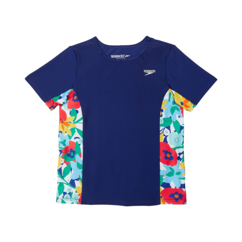 Speedo Kids Short Sleeve Printed Splice Rashguard (Big Kids)