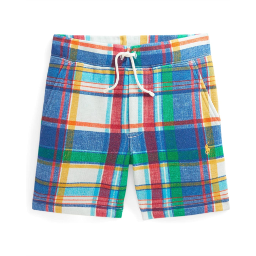 Polo Ralph Lauren Kids Madras-Print Fleece Shorts (Toddler)