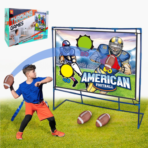 BouQuw Football Games for Kids with Bracket -Sports & Outdoor Play Toys, Kids Football Throwing Target Game,Indoor Outdoor Backyard Toy Family Party Game,New Years for Kids(Target 47 * 35