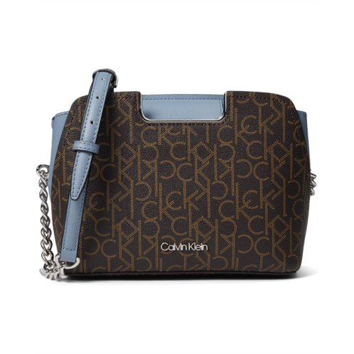 Calvin Klein Finley Tripe Compartment Signature Crossbody