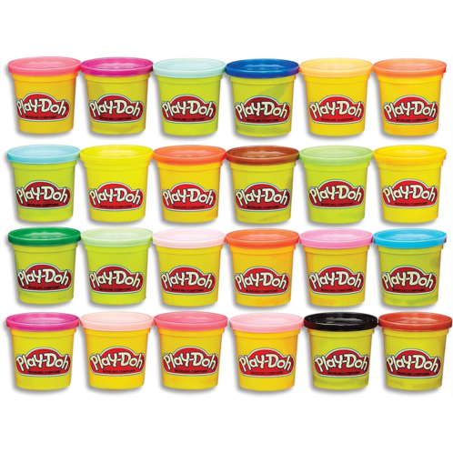 Play Doh Modeling Compound 24-Pack Case of Colors, Party Favors, Non-Toxic, Multi-Color, 3 Oz Cans, Kids Easter Basket Stuffers, Ages 2+ (Amazon Exclusive)