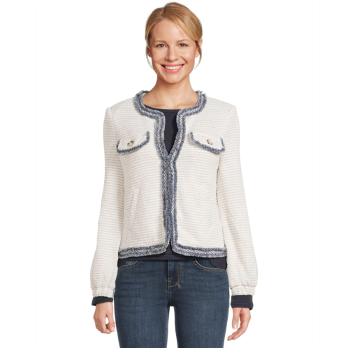 Womens Liverpool Los Angeles Collarless Jacket w Fray Detail