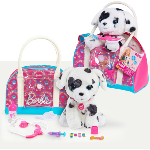 Barbie Hug & Kiss Pet 9-Piece Doctor Set with Dalmatian Puppy, Kids Toys for Ages 3 Up by Just Play