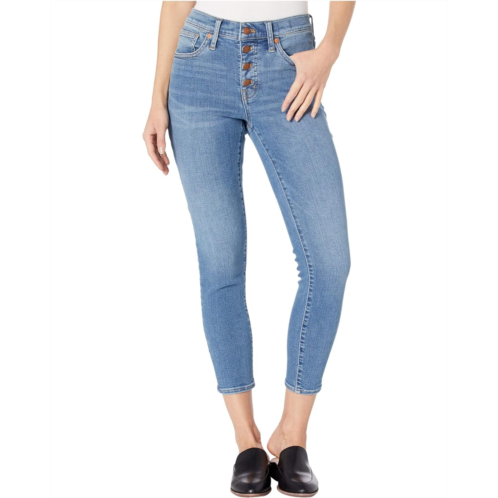 Madewell 9 High-Rise Skinny Crop Button Front in Dewey Wash