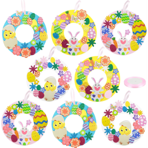 FOPINOA Foam Easter Crafts, 8 Sets Easter Craft Kits Foam Stickers Easter Foam Crafts DIY Foam Easter Stickers Arts and Crafts for Kids Holiday Activities Easter Day Party Supplies Home De