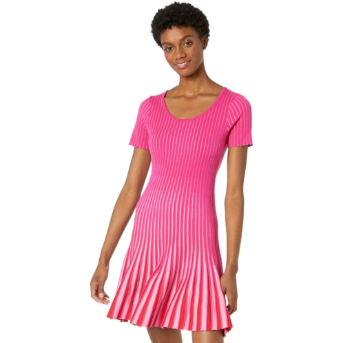 MILLY Inset Stripe Flare Godet Dress