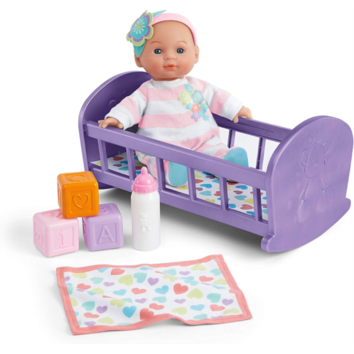 Kidoozie Lullaby Baby Playset - Soft Body Doll and Crib for Children Ages 2+