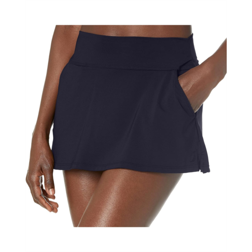 Womens Nautica Midrise Core Solid Wide Waistband Swim Skirt