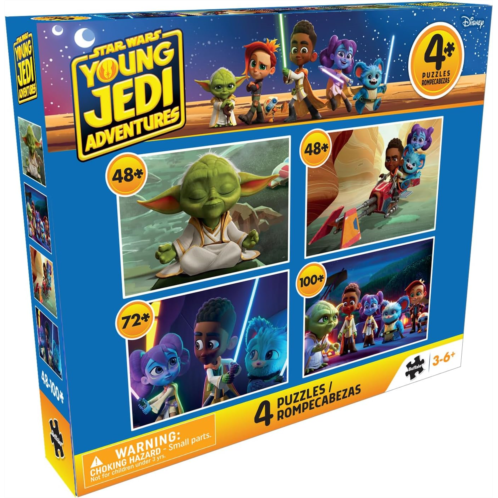 Buffalo Games - Star Wars - Young Jedi Adventures - 4 in 1 Jigsaw Puzzle Multipack for Children - Perfect for Family Time - (2) 48 Piece - (1) 72 Piece - (1) 100 Piece - Finished S