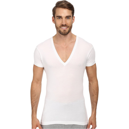 Mens 2(X)IST Pima Slim Fit Deep V-Neck T-Shirt