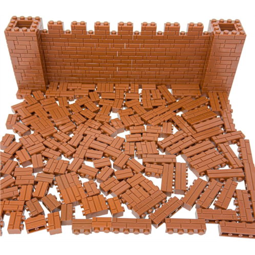Minizfigs 265 Pieces Reddish Brown Masonry Profile Bricks Set Building Blocks for Bulk Brick Wall Parts and Pieces City Castle Medieval Compatible with Major Building Toy Brands In