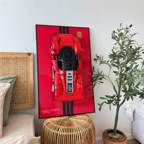 iLuane Display Wallboard for Lego Technic Ferrari Daytona SP3 42143, Adult Collectibles Lego Car Wall Mount for Building Set, Gifts for Lego Lovers (Only Display Wallboard)