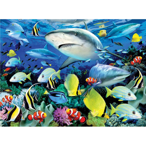 Pracht Creatives Hobby Paint by Numbers Junior Sea Life, DIY Picture Approx. 40 x 32.5 cm, Includes 7 Acrylic Paints, Brush and Printed Painting Card, Ideal for Beginners and Child