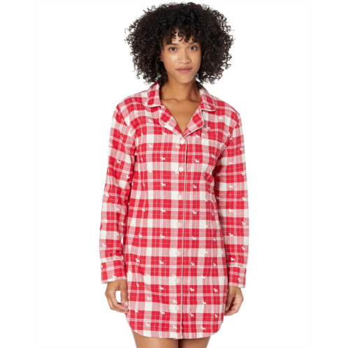 Little Blue House by Hatley Woofing Plaid Flannel Nightdress