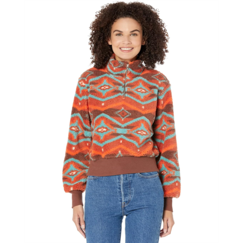 Rock and Roll Cowgirl Printed Sherpa Pullover RRWT91R04I