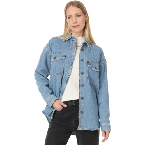 Womens Madewell Mushy Long Sleeve Shirt in Blissfield Wash