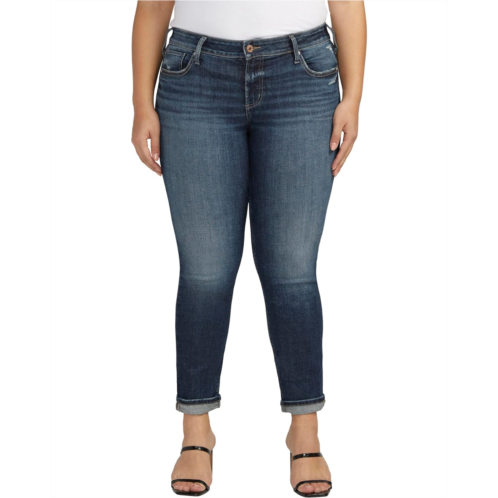 Silver Jeans Co. Womens Silver Jeans Co Plus Size Girlfriend Mid-Rise Slim Leg Jeans W27129EAE480