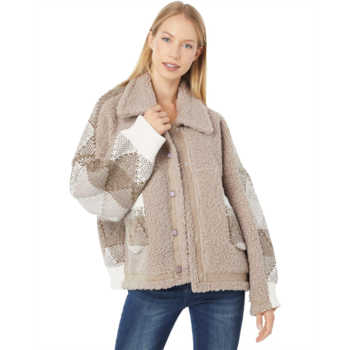 Blank NYC Sweater/Sherpa Button Front Jacket