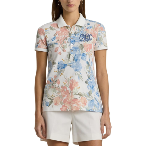 POLO RALPH LAUREN Womens Lauren Ralph Lauren Floral Pique Polo Shirt