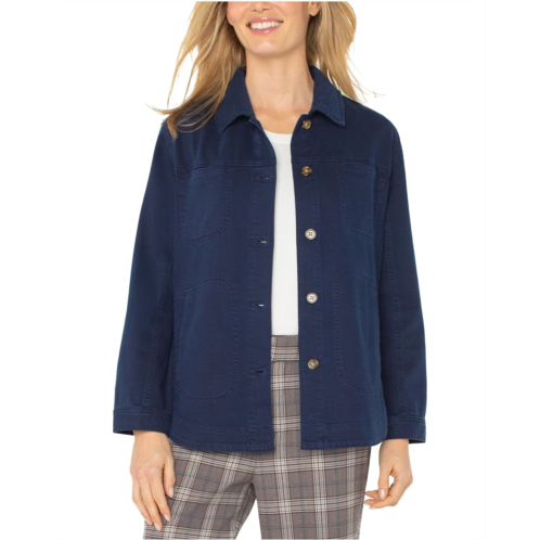 Womens Liverpool Los Angeles Lofty Soft Denim Button Down Shirt Jacket