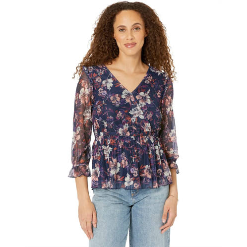 Bobeau Flutter 3/4 Sleeve Surplice