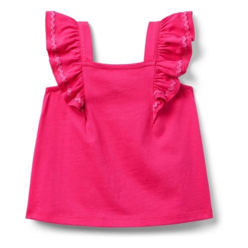 Janie and Jack Girls Pink Ricrac Top (Toddler/Little Kid/Big Kid)