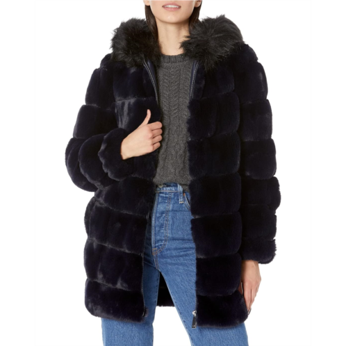 Calvin Klein Hooded Faux Fur Jacket