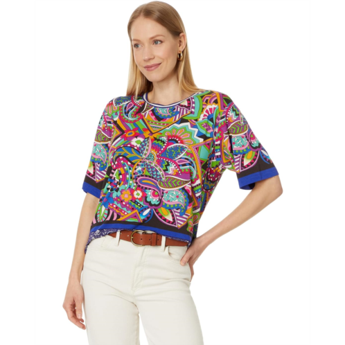 Womens Johnny Was The Janie Favorite Oversized Cropped Tee- Demarne
