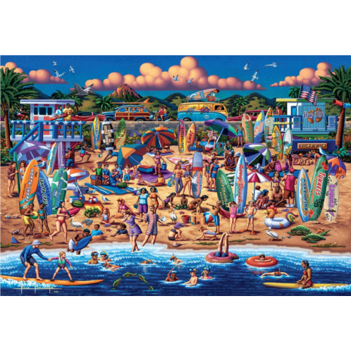Buffalo Games - Surfin USA - 2000 Piece Jigsaw Puzzle for Adults Challenging Puzzle Perfect for Game Night - 2000 Piece Finished Size is 38.50 x 26.50
