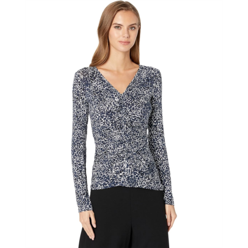 BCBGMAXAZRIA Printed Lightweight Jersey Top