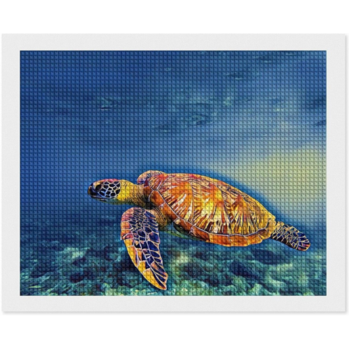 Zenladen1485 Sea Turtle in Blue Sea Water 5D Diamond Art Painting Kits Full Drill Pictures Arts Craft for Home Wall Decor for Adults DIY Gift